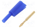 Plug; 2mm banana; 10A; 30VAC; 60VDC; blue; Connection: soldering