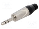 Plug; Jack 6,35mm; male; mono; straight; for cable; soldering