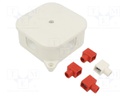 Enclosure: junction box; X: 75mm; Y: 75mm; Z: 30mm; wall mount; IP44