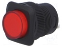 Switch: push-button; Pos: 2; SPST-NO; 1.5A/250VAC; red; none; 50mΩ