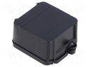 Enclosure: junction box; X: 44.5mm; Y: 57mm; Z: 25mm; black