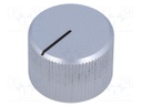 Knob; with pointer; aluminium; Shaft d: 4mm; Ø20x14mm; silver