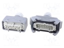 Connector: HAN; male + female; plug +plug; Han Kit; PIN: 16; 16+PE