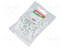 Holder; white; Application: for flat cable; 100pcs; with a nail