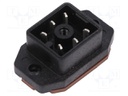 Connector: square; socket; male; PIN: 6; G; 6A; 50V; soldering; tinned