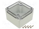 Enclosure: multipurpose; X: 90mm; Y: 90mm; Z: 60mm; ZP; polycarbonate