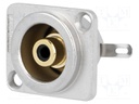 Socket; RCA; female; soldering; gold-plated; for panel mounting