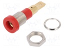 Socket; 4mm banana; 25A; 30VAC; 60VDC; red; screw; insulated