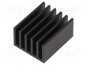 Heatsink: extruded; grilled; black; L: 25mm; W: 21mm; H: 14mm; 17.4K/W