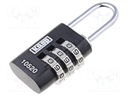 Padlock; Application: cabinets,bags,cases; A: 22mm; C: 3mm; B: 20mm