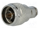 Plug; N; male; straight; 50Ω; RF240; clamp; for cable; teflon