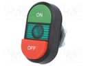 Switch: double; Stabl.pos: 1; 22mm; green-red; Illumin: MLB-1; IP66