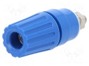 Socket; 4mm banana; 35A; 60VDC; blue; nickel plated; Insulation: PA