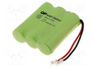 Re-battery: Ni-MH; AA; 3.6V; 600mAh; Leads: cables; 44x50x15mm