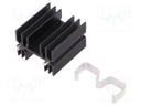 Heatsink: extruded; H; TO218,TO220,TOP3; black; L: 38mm; W: 35mm