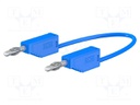 Test lead; PVC; 0.5m; blue; 19A; 60VDC; Cond.cross sec: 1mm2; 30VAC