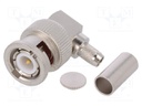 Plug; BNC; male; angled 90°; 50Ω; B9907,RG58C/U; soldering,crimped