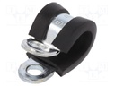 Fixing clamp; ØBundle : 8mm; steel; Cover material: EPDM; W1