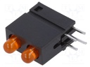 LED; in housing; orange; 3mm; No.of diodes: 2; 20mA; 60°; 2.05V