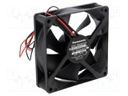 Fan: DC; axial; 12VDC; 92x92x25mm; 58.8m3/h; 22dBA; ball bearing