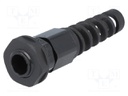 Cable gland; with strain relief; PG7; IP68; Mat: polyamide; black