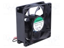 Fan: DC; axial; 12VDC; 80x80x25mm; 102m3/h; 47.5dBA; ball bearing