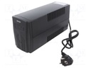 Power supply: UPS; 280x140x100mm; 390W; 650VA; 5.5kg; Schuko x2