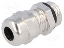 Cable gland; PG7; IP68; Mat: brass; Body plating: nickel