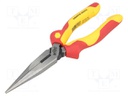 Pliers; insulated,half-rounded nose,universal; steel; 200mm