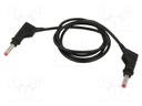 Test lead; 19A; banana plug 4mm,both sides; Len: 1m; black