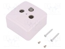 Plug/socket; coaxial 9.5mm (IEC 169-2); surface-mounted; white