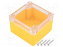 Enclosure: multipurpose; X: 80mm; Y: 82mm; Z: 55mm; ABS; yellow; IP65