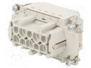 Connector: HDC; contact insert; female; C146; PIN: 10; 10+PE; 16A