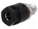 Socket; 4mm banana; 36A; 60VDC; Cutout: Ø8mm; black; nickel plated