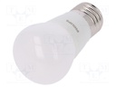 LED lamp; warm white; E27; 230VAC; 250lm; 4W; 2700K; CRImin: 80