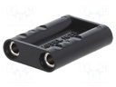 Adapter; black; 5kVDC; 15A; banana 4mm socket x2