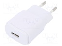 Power supply: switched-mode; 5VDC; 1A; Out: USB; 5W; Plug: EU; 0÷40°C
