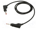 Test lead; 19A; banana plug 4mm,both sides; Len: 1m; black