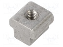 Nut; T-slot; M6; steel; for profiles; 10mm