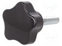 Knob; Dia: 40mm; M8; 35mm; H: 27mm; duroplast (PF); black; -20÷110°C