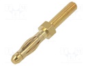 Plug; 4mm banana; 32A; 60VDC; non-insulated; 36mm; gold-plated