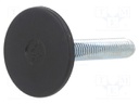 Foot of pin; rigid; Base dia: 40mm; M10; polyamide; H: 13mm; 3000N