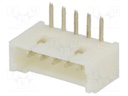 Socket; wire-board; male; 1.25mm; PIN: 5; THT; 125V; 1A; tinned