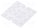 LED lens; square; Mat: PMMA plexiglass; transparent; H: 3.7mm