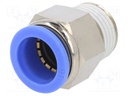 Push-in fitting; straight; -0.95÷15bar; nickel plated brass