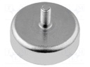 Magnet: permanent; hard ferrite; H: 6mm; 30N; Ø: 20mm; Ext.thread: M3