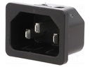 Connector: AC supply; socket; male; 10A; 250VAC; IEC 60320; C14 (E)