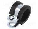 Fixing clamp; ØBundle : 13mm; W: 12mm; steel; Cover material: EPDM