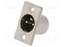 Socket; XLR; male; PIN: 3; flange (2 holes),for panel mounting