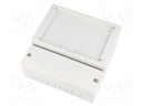 Enclosure: wall mounting; X: 166mm; Y: 161mm; Z: 72.5mm; RCP; ABS